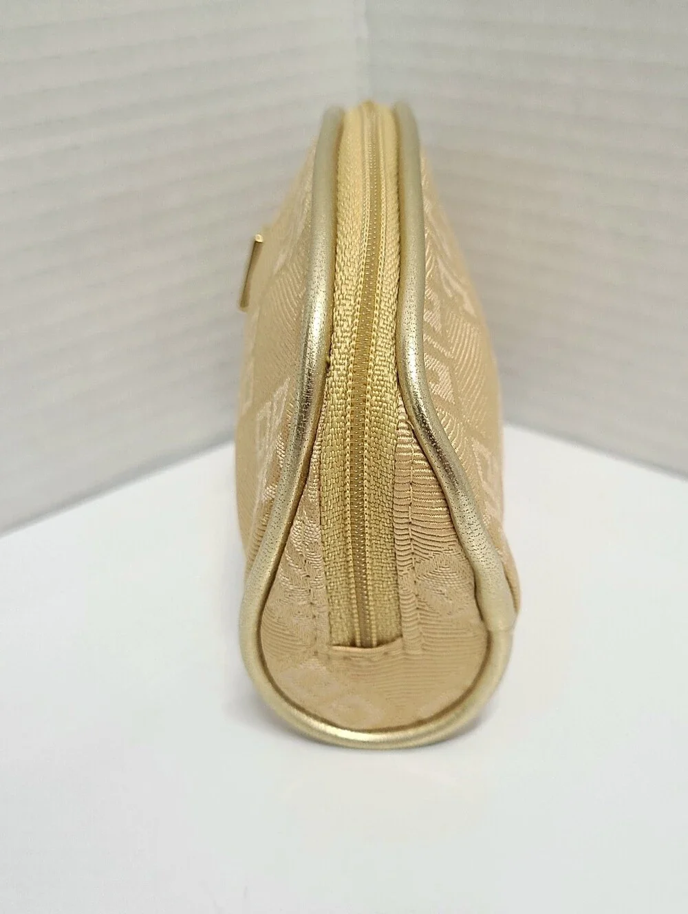 Givenchy Vintage 90's Cosmetics Pouch Gold Monogram Jacquard